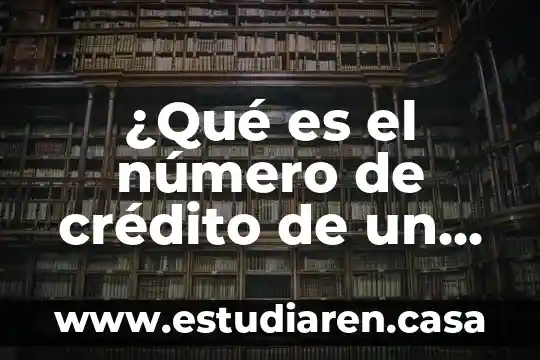 ¿Qué es el número de crédito de un crédito automotriz?