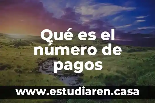 Qué es el número de pagos