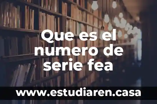 Que es el numero de serie fea