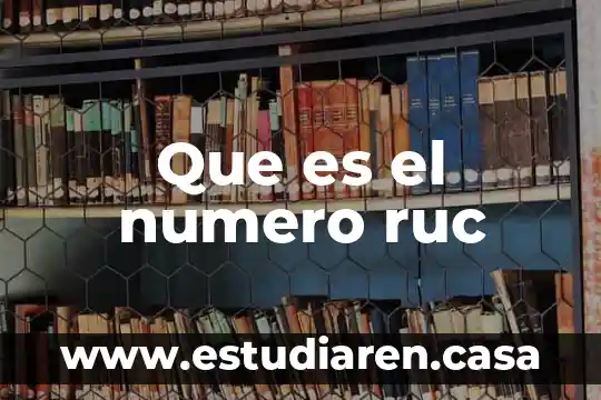 Que es el numero ruc