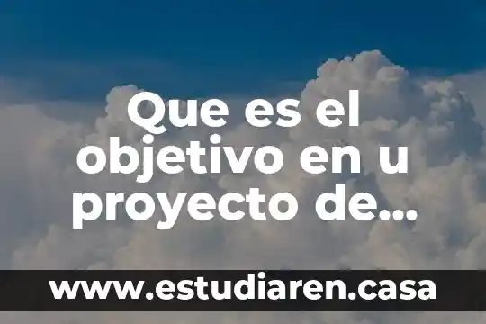 Que es el objetivo en u proyecto de salud
