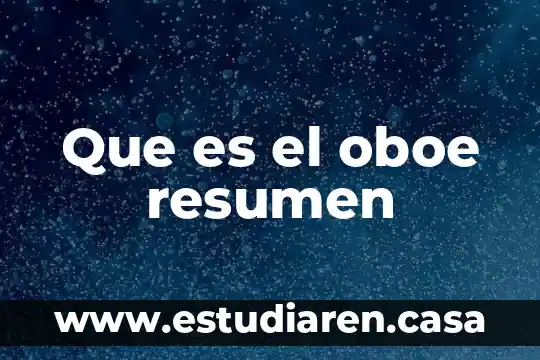 Que es el oboe resumen