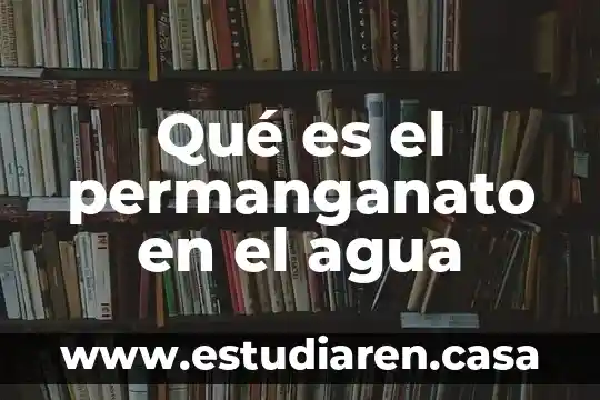 Qué es el permanganato en el agua