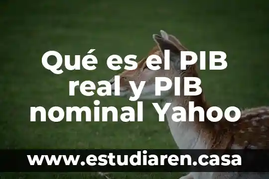 Qué es el PIB real y PIB nominal Yahoo