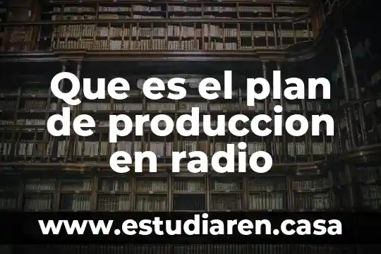 Que es un informe en una unidad de produccion animal 4 Que es el plan de produccion en radio