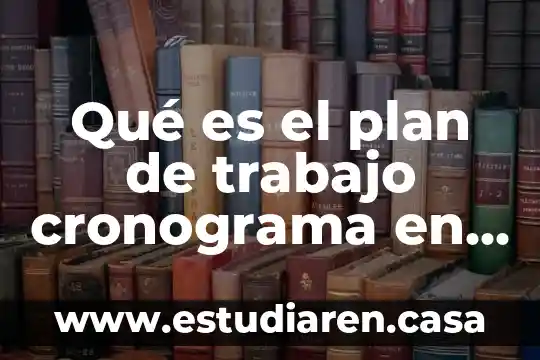 Que es una cronograma de actividades 8 Qué es el plan de trabajo cronograma en la investigación