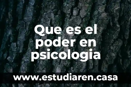 Que es el poder en psicologia