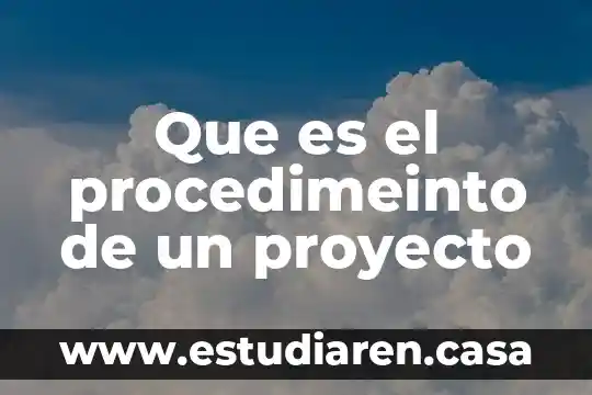 Que es el procedimeinto de un proyecto