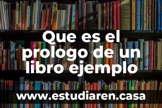Que es el prologo de un libro ejemplo