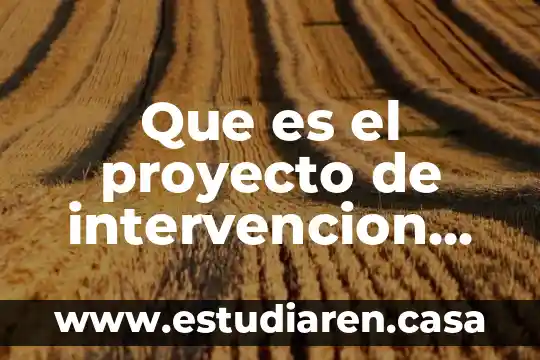 Que es un proyecto de intervencion concepto 4 Que es el proyecto de intervencion pedagogica