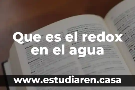 Que es el redox en el agua