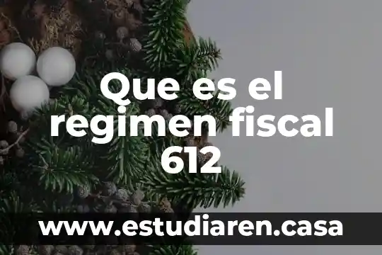 Que es el regimen fiscal 612