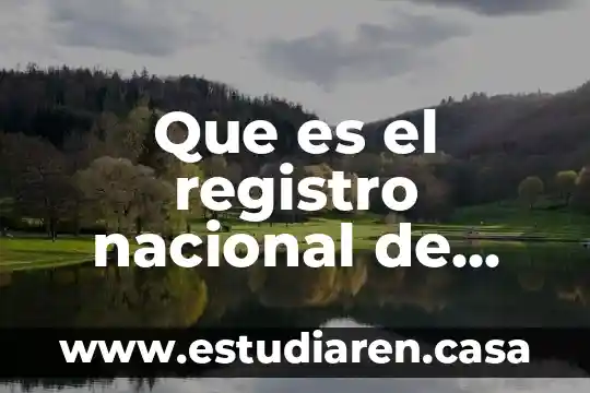 Que es el registro nacional de turismo
