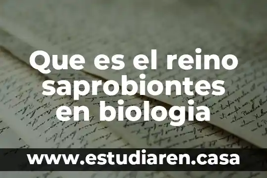 Que es el reino saprobiontes en biologia