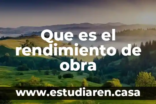 Que es el rendimiento de obra