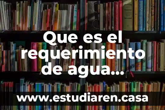 Que es el requerimiento de agua normal minima y maxima