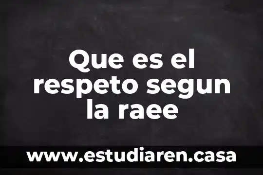 Que es el respeto segun la raee