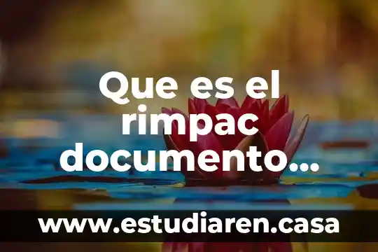 Que es el rimpac documento para subir a plataforma