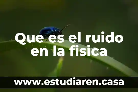 Que es el ruido en la fisica