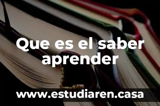 Que es el saber aprender
