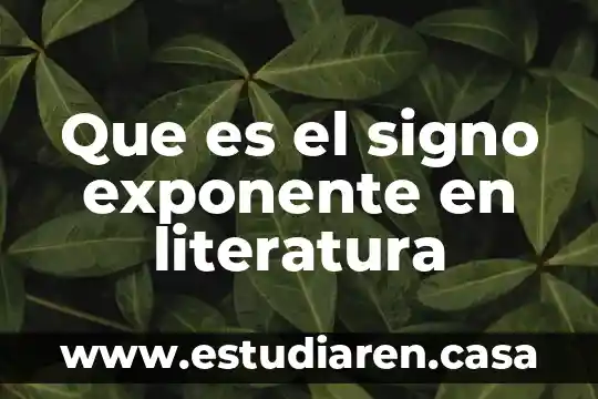 Que es el signo exponente en literatura
