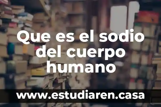 Que es equilibrio humano 4 Que es el sodio del cuerpo humano
