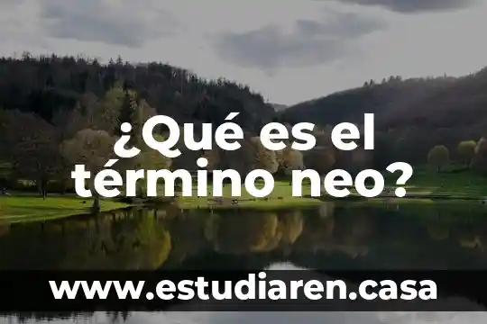 ¿Qué es el término neo?