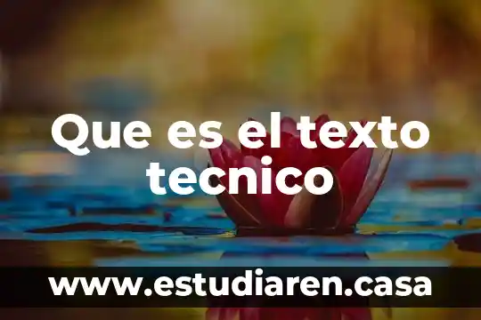Que es el cambio tecnico definicion 5 Que es el texto tecnico