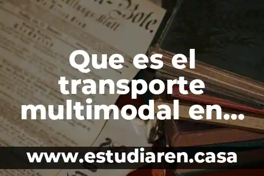 Que es el transporte multimodal en mexico