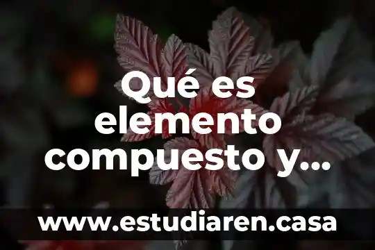 Qué es elemento compuesto y sustancia