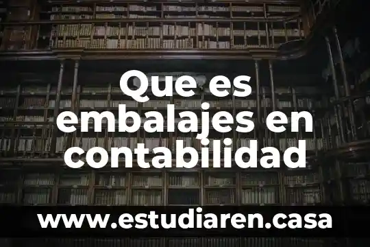 Que es contabilizar en contabilidad 5 Que es embalajes en contabilidad