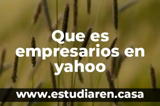 Que es empresarios en yahoo