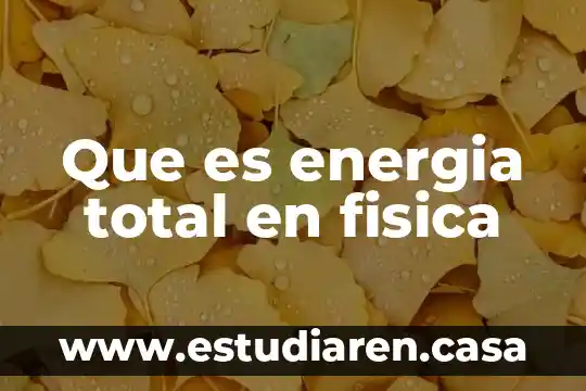Que es la energia de compactacion 5 Que es energia total en fisica