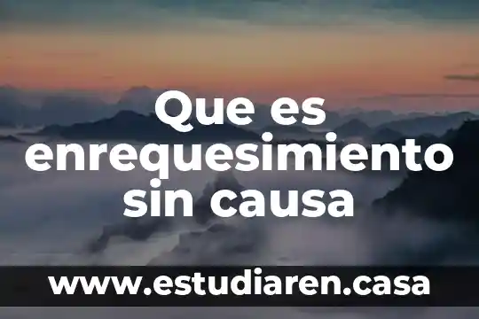 Que es enrequesimiento sin causa