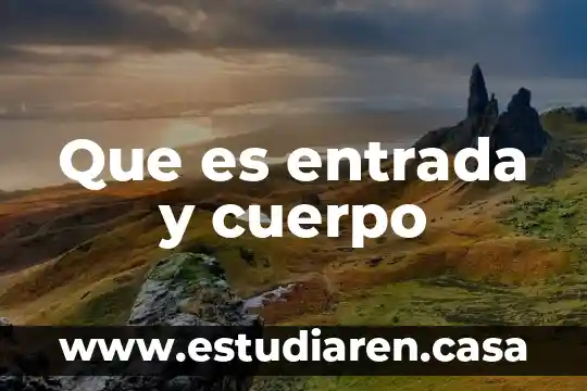 Que es entrada y cuerpo
