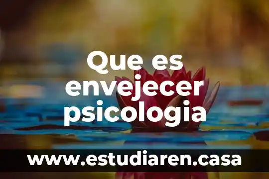 Que es envejecer psicologia