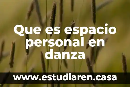 Qué es calidad en la danza 3 Que es espacio personal en danza