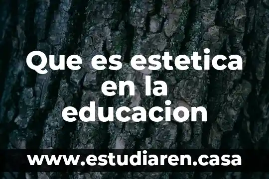 Que es estetica en la educacion