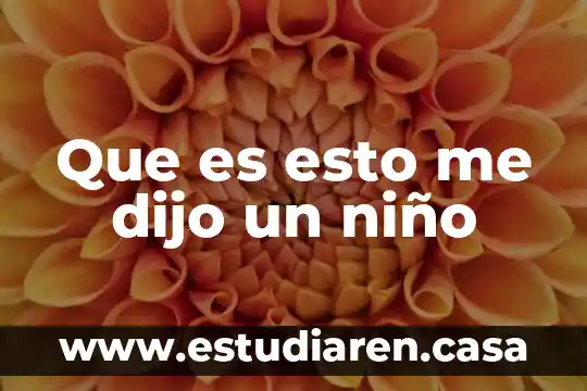 Que es desarrollo socioemocional del niño 3 Que es esto me dijo un niño