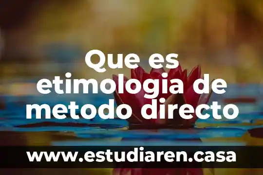 Que es etimologia de metodo directo