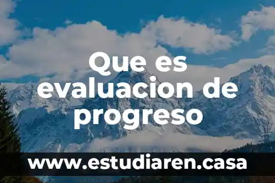 Que es evaluacion de progreso