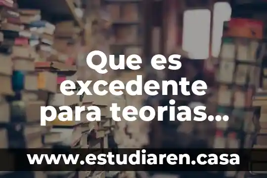 Que es excedente para teorias economicas