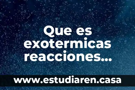 Que es reacciones fisicas 6 Que es exotermicas reacciones quimicas