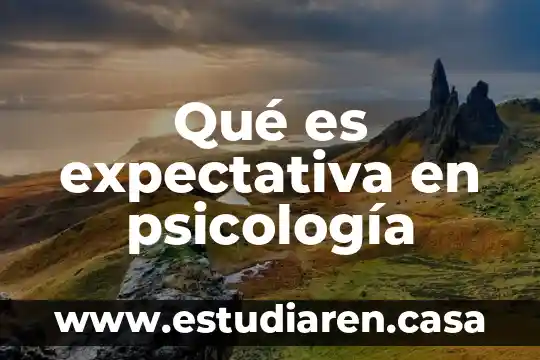 Qué es expectativa en psicología