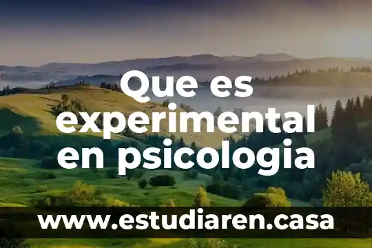 Que es un tipo de investigacion no experimental 3 Que es experimental en psicologia