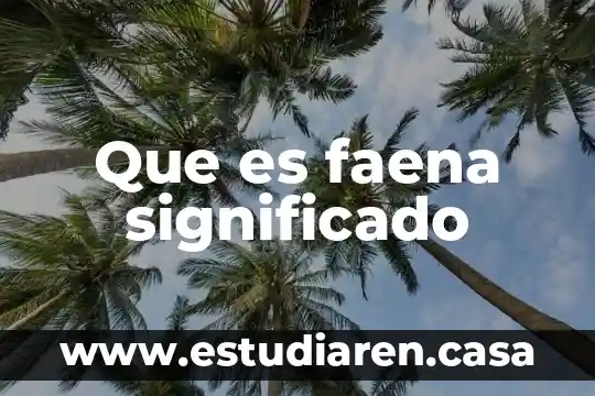 Que es faena significado