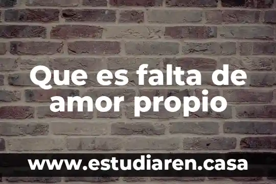 Que es el flujo de efectivo concepto propio 3 Que es falta de amor propio