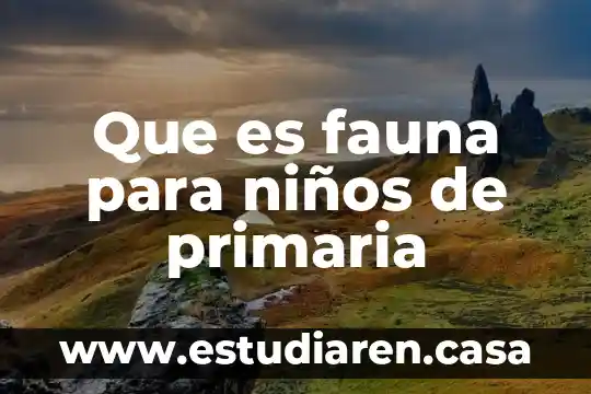 Que es la fauna de la costa 8 Que es fauna para niños de primaria