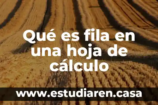 Qué es fila en una hoja de cálculo
