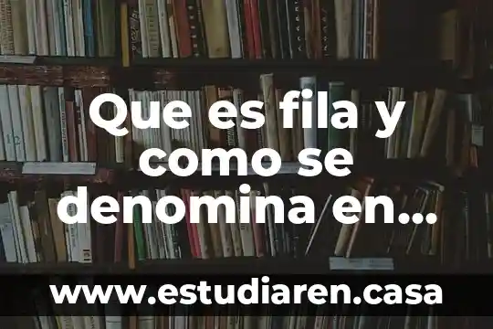 Que es fila y como se denomina en excel